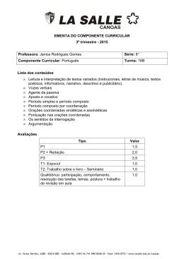 Ementa 18 B - (8&ordm; ano
