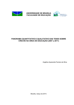Panorama quantitativo e qualitativo das teses sobre creche na &aacute;rea