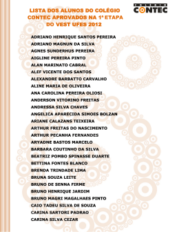 Confira a lista de aprovados na 1&ordf; Etapa do Vest