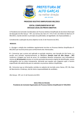 1 processo seletivo simplificado 001/2015 edital complementar n&ordm;