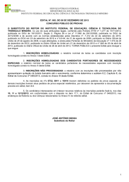 homologa&ccedil;&atilde;o das inscri&ccedil;&otilde;es