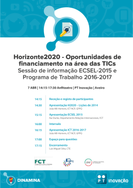 Horizonte2020 - Oportunidades de financiamento na área das TICs