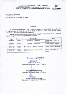 nota oficial 011/2015