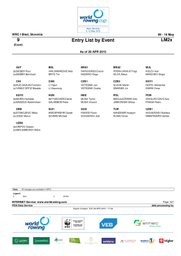 Entry List by Event