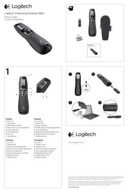 Logitech® Professional Presenter R800 Setup Guide Guide d