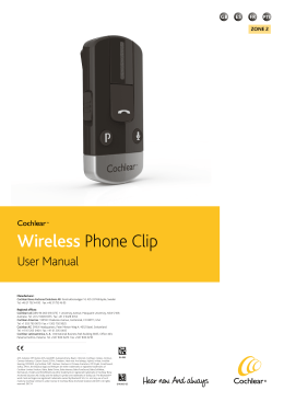 Cochlear™ Wireless Phone Clip Manual