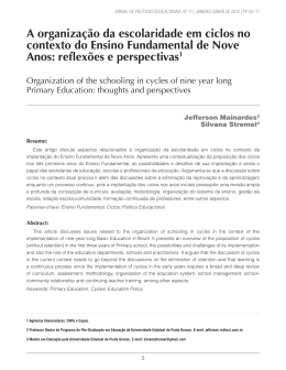 A organiza&ccedil;&atilde;o da escolaridade em ciclos no contexto do Ensino