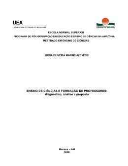 ENSINO DE CIÊNCIAS E FORMAÇÃO DE PROFESSORES