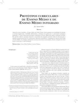 PROT&Oacute;TIPOS CURRICULARES DE ENSINO M&Eacute;DIO E DE