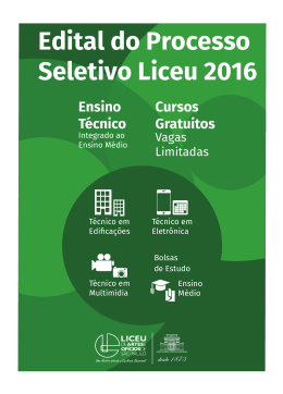 Edital do Processo Seletivo Liceu 2016