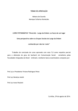 Livro fotogr&aacute;fico Diversit&agrave; &ndash; Largo da Ordem