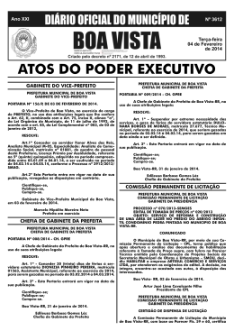 dom n&ordm; 3612.indd - Prefeitura Municipal de Boa Vista