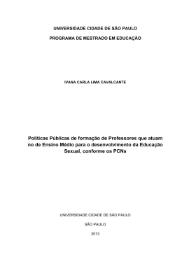 Pol&iacute;ticas P&uacute;blicas de forma&ccedil;&atilde;o de Professores que atuam no de