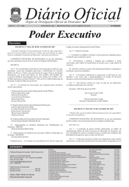 Edi&ccedil;&atilde;o 1952 &ndash; 22/01/2007 - Di&aacute;rio Oficial da Prefeitura Municipal de