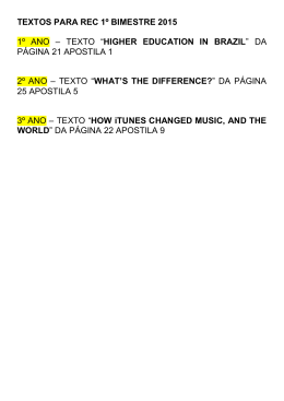 TEXTOS PARA REC 1º BIMESTRE 2015 1º ANO – TEXTO