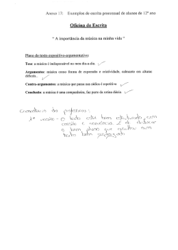 Anexo 17: Exemp&scaron;os de escrita processual de alunos de 12&deg; ano