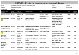 2013/2014 Lista de manuais escolares adotados