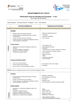 1&ordm; ano - Agrupamento de Escolas de &Iacute;lhavo