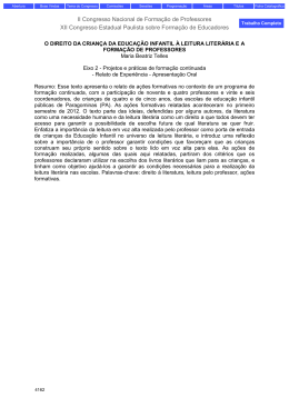 II Congresso Nacional de Forma&ccedil;&atilde;o de Professores XII Congresso