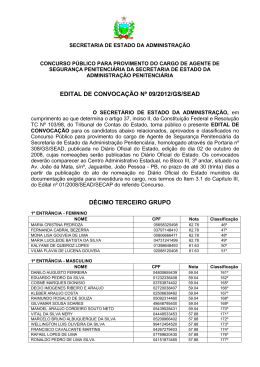 EDITAL DE CONVOCAÇÃO Nº 09/GS/SEAD DÉCIMO