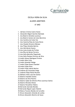 escola vieira da silva alunos admitidos 6&ordm; ano