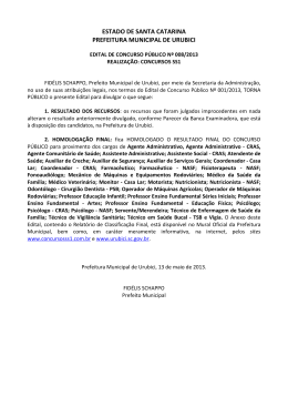 Edital de Homologa&ccedil;&atilde;o Final