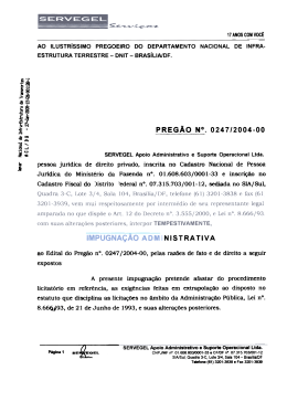 impugna&ccedil;&atilde;o servegel ltda