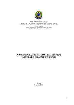 projeto pedag&oacute;gico do curso t&eacute;cnico integrado em