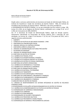 Decreto n&ordm; 32.795, de 10 de mar&ccedil;o de 2011 Di&aacute;rio - Sinpro-DF