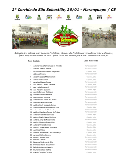 2&ordf; Corrida de S&atilde;o Sebasti&atilde;o, 26/01 - Maranguape / CE