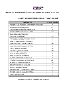 candidatos aprovados e classificados para o 1º semestre de 2005