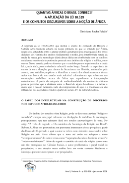 QUANTAS &Aacute;FRICAS O BRASIL CONHECE? A APLICA&Ccedil;&Atilde;O DA LEI 10.639 E OS