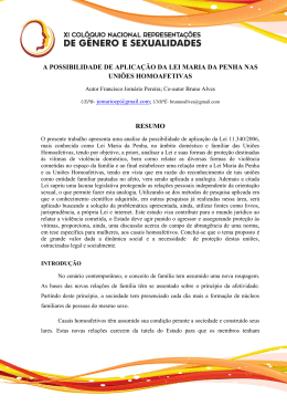 a possibilidade de aplica&ccedil;&atilde;o da lei maria da penha nas uni&otilde;es