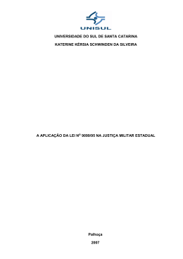 A Lei 9099/95 na Justi&ccedil;a Militar Estadual
