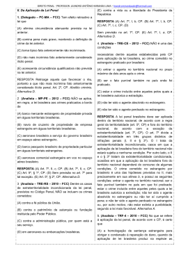 II. Da Aplica&ccedil;&atilde;o da Lei Penal 1. (Delegado &ndash; PC
