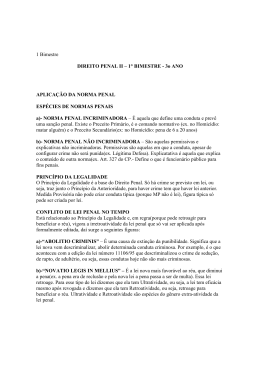 1&deg; BIMESTRE - 3o ANO APLICA&Ccedil;&Atilde;O DA NORMA PENAL