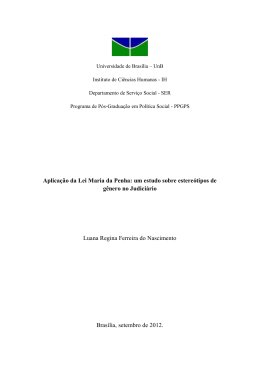 Aplica&ccedil;&atilde;o da Lei Maria da Penha: um estudo sobre estere&oacute;tipos de