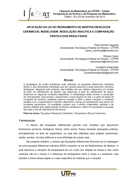 aplicação da lei do resriamento de newton em blocos