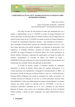 A IMPLEMENTA&Ccedil;&Atilde;O DA LEI N&ordm; 10.639/03 EM ESCOLAS