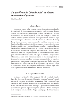 Do problema da &ldquo;fraude &agrave; lei&rdquo; no direito internacional privado