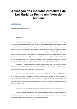 Aplica&ccedil;&atilde;o das medidas protetivas da Lei Maria da
