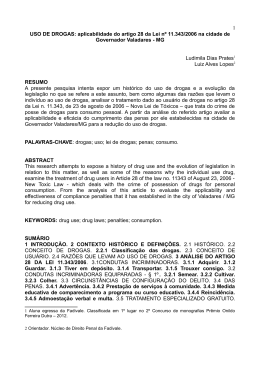 1 USO DE DROGAS: aplicabilidade do artigo 28 da Lei n&ordm;