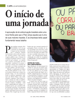 A aprovação da lei anticorrupção brasileira abre uma