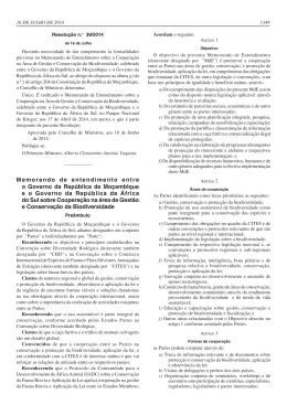 Memorando de entendimento entre o Governo da