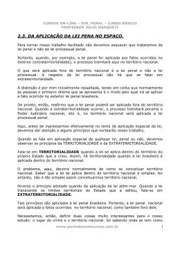 2.3. DA APLICA&Ccedil;&Atilde;O DA LEI PENA NO ESPA&Ccedil;O.