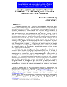 A DIN&Acirc;MICA AGR&Iacute;COLA DO DESENVOLVIMENTO DA