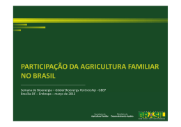 PARTICIPAÇÃO DA AGRICULTURA FAMILIAR NO BRASIL