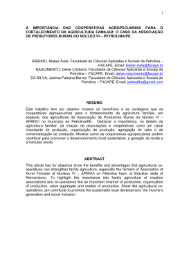 a import&acirc;ncia das cooperativas agropecu&aacute;rias para - FEA