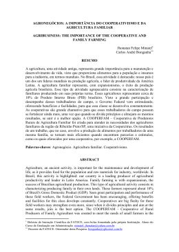 a import&acirc;ncia do cooperativismo e da agricultura familiar