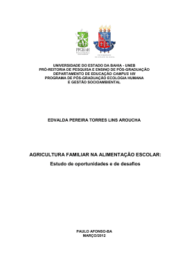 AGRICULTURA FAMILIAR NA ALIMENTA&Ccedil;&Atilde;O ESCOLAR